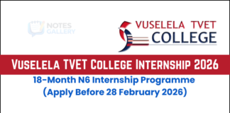 Vuselela TVET College Internship 2026: 18-Month N6 Internship Programme (Apply Before 28 February 2026) Vuselela TVET College Internship 2026