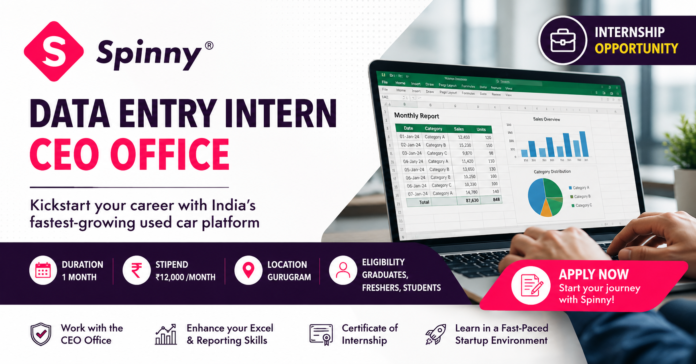 Spinny Data Entry Intern 2026